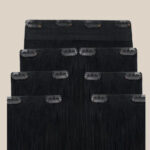 Natural Black hair extension clips handmade